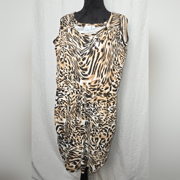 Leopard Print Cotton Romper Beach Break Large - Picture 1 of 3